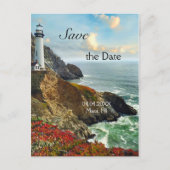 Ocean Lighthouse Save the Date Briefkaart (Voorkant)