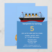 Ocean Liner Birthday Party Kaart (Voorkant / Achterkant)