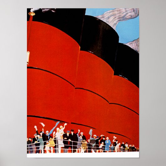 Ocean Liner Bon Voyage Poster (Voorkant)