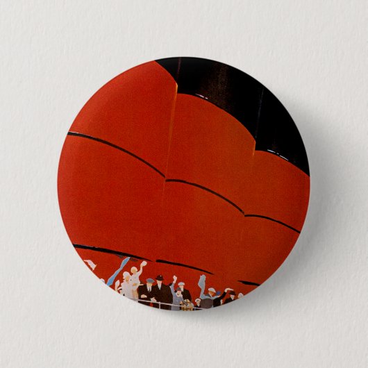 Ocean Liner Bon Voyage Ronde Button 5,7 Cm (Voorkant)