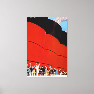 Ocean Liner Bon Voyage - XL Canvas Afdruk