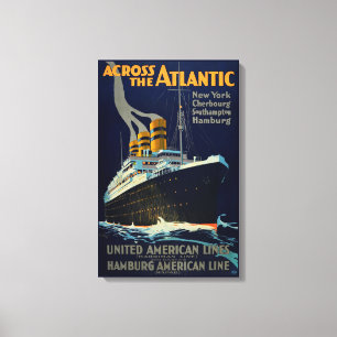 OCEAN LINER EUROPE AMERICA CANVAS AFDRUK