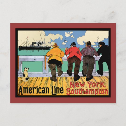 Ocean LINER naar New York Briefkaart (Voorkant)