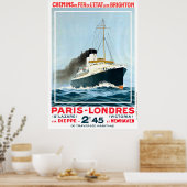  OCEAN LINER PARIS LONDON REIZEN POSTER (Keuken)