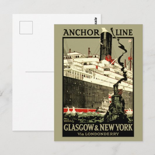 OCEAN LINER REIZEN BRIEFKAART (Voorkant / Achterkant)