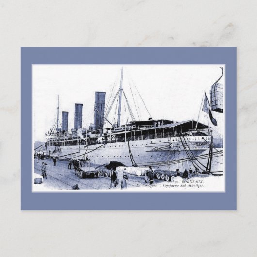  Ocean Liner SS Burdigala in Bordeaux Briefkaart (Voorkant)