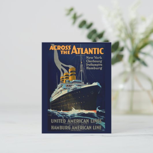  OCEAN LINER TRAVEL BRIEFKAART (Staand voorkant)