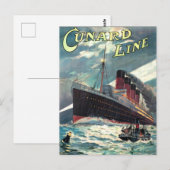 OCEAN LINER TRAVEL BRIEFKAART (Voorkant / Achterkant)