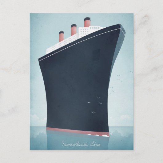 Ocean Liner Vintage Travel Poster - Art Briefkaart (Voorkant)