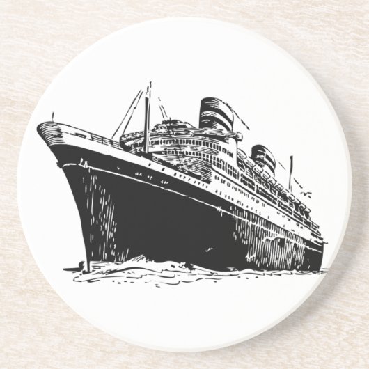 Ocean Liner Zandsteen Onderzetter (Voorkant)