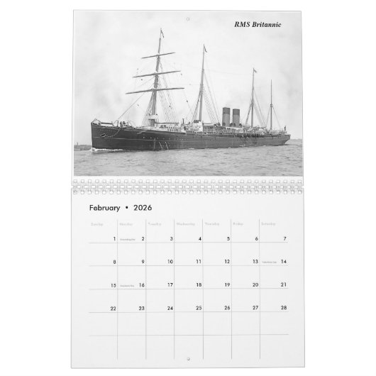 Ocean Liners Kalender (Feb 2026)