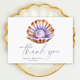 Ocean Little Pearl Baby Shower Thank you Bedankkaart