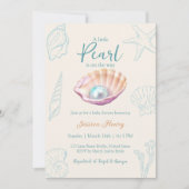 Ocean Little Pearl On The Way Baby shower Kaart (Voorkant)