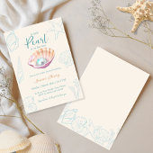 Ocean Little Pearl On The Way Baby shower Kaart