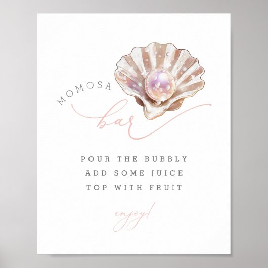 Ocean Little Pearl onder het Zee Momosa Bar teken Poster (Voorkant)