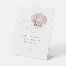 Ocean Little Pearl onder het Zee Momosa Bar teken Reclamebord Met Voetstuk