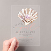 Ocean Little Pearl onder het Zeeen Baby shower Acryl Uitnodigingen (Insitu (Draagbaar))