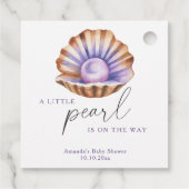 Ocean Little Pearl onder het Zeeen Baby shower Bedankjes Labels (Achterkant)