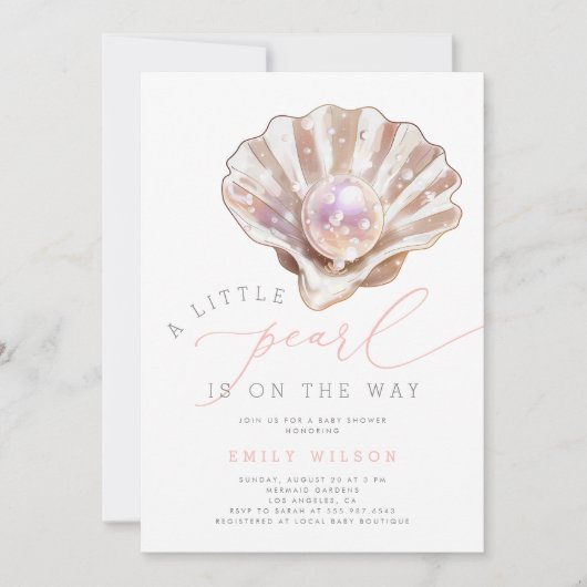 Ocean Little Pearl onder het Zeeen Baby shower Kaart (Voorkant)