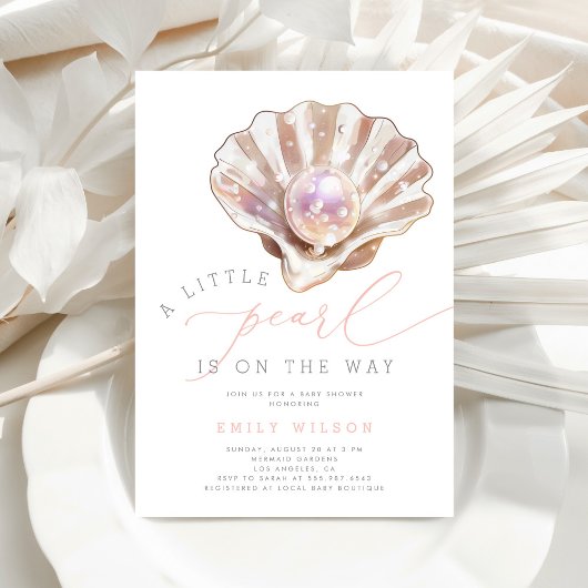 Ocean Little Pearl onder het Zeeen Baby shower Kaart