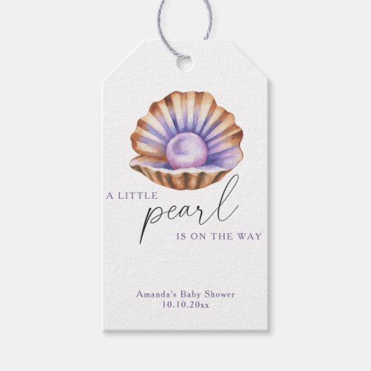 Ocean Little Pearl Under The Sea Baby Shower Cadeaulabel (Voorkant)