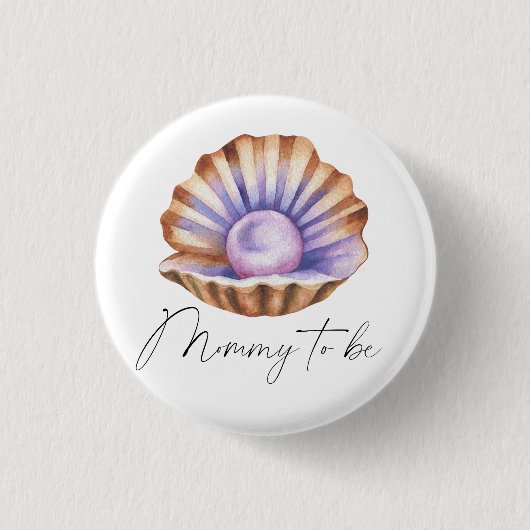 Ocean Little Pearl Under The Sea Baby Shower Ronde Button 3,2 Cm (Voorkant)