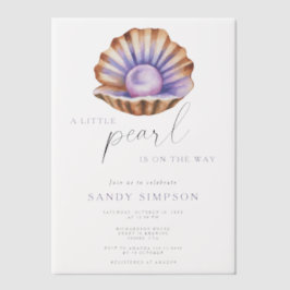Ocean Little Pearl Under The Sea Baby Shower Vellum Uitnodigingen