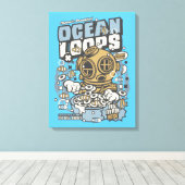 Ocean Loops Cereal Canvas Print (Insitu (Houten vloer))