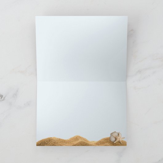 Ocean Love Beach Bruiloft Bedankkaart (Binnen)