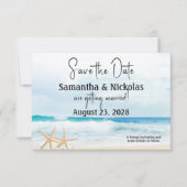 Ocean Love Beach Bruiloft Save The Date (Voorkant)