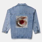 Ocean Love Denim Jasje – Seashell, Rose & Pearl O Jacket (Achterkant)
