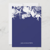 Ocean Love Navy Seashells Chic Vrijgezellenfeest Kaart (Achterkant)