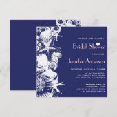 Ocean Love Navy Zeeschelpen Chic Vrijgezellenfeest Kaart (Voorkant / Achterkant)