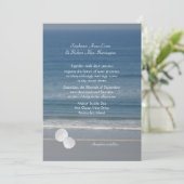 Ocean Love, Sand Dollar Huwelijksuitnodiging Kaart (Staand voorkant)