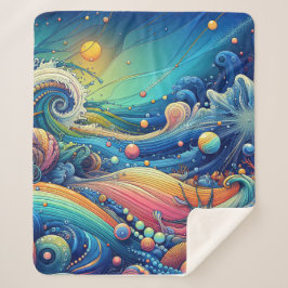 Ocean Lover Artistic Sherpa Deken