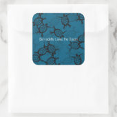 Ocean Lovers Zee Turtle Vierkante Sticker (Tas)