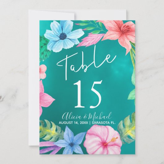 Ocean luau tropical floral wreatous bruiloft (Voorkant)