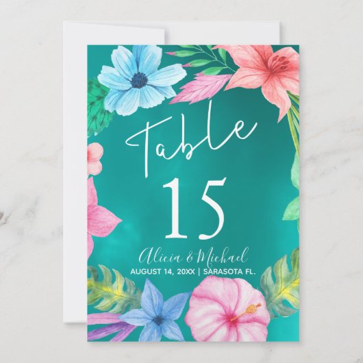 Ocean luau tropical floral wreatous bruiloft (Achterkant)