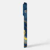 Ocean Luxe Marmer Flow ✨ Blauw & Goud Abstract iPhone Hoesje (Linkerkant)