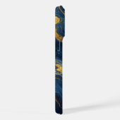 Ocean Luxe Marmer Flow ✨ Blauw & Goud Abstract iPhone Hoesje (Rechterkant)
