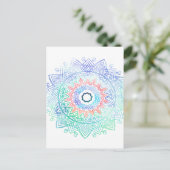 Ocean-madala. aqua blauw roze briefkaart (Staand voorkant)