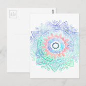 Ocean-madala. aqua blauw roze briefkaart (Voorkant / Achterkant)