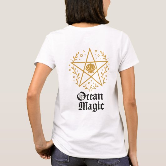 Ocean Magic Pentagram Witch T-shirt (Achterkant)
