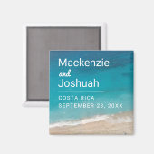 Ocean Magnet Beach Wedding Favor of Keepomwille (Voorkant / Achterkant)