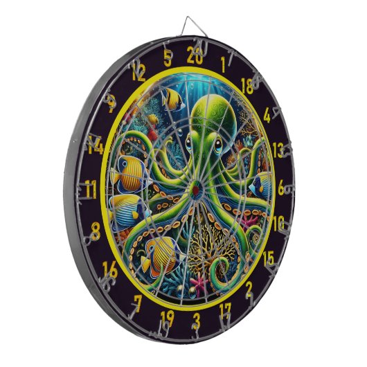 Ocean Majesty Octopus Dartboard Dartbord (Voorkant Links)