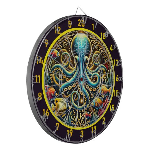 Ocean Majesty Octopus Dartboard Dartbord (Voorkant Links)