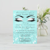 Ocean Makeup White Glitter 16e Vrijgezellenfeest Kaart (Staand voorkant)