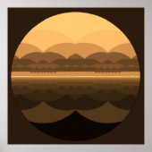 Ocean Mandala. Fractal Landscape print. Poster (Voorkant)