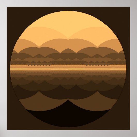 Ocean Mandala. Fractal Landscape print. Poster (Voorkant)