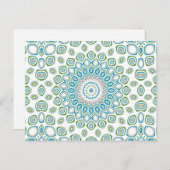 Ocean Mandala in blauw en grijs en wit Briefkaart (Voorkant / Achterkant)